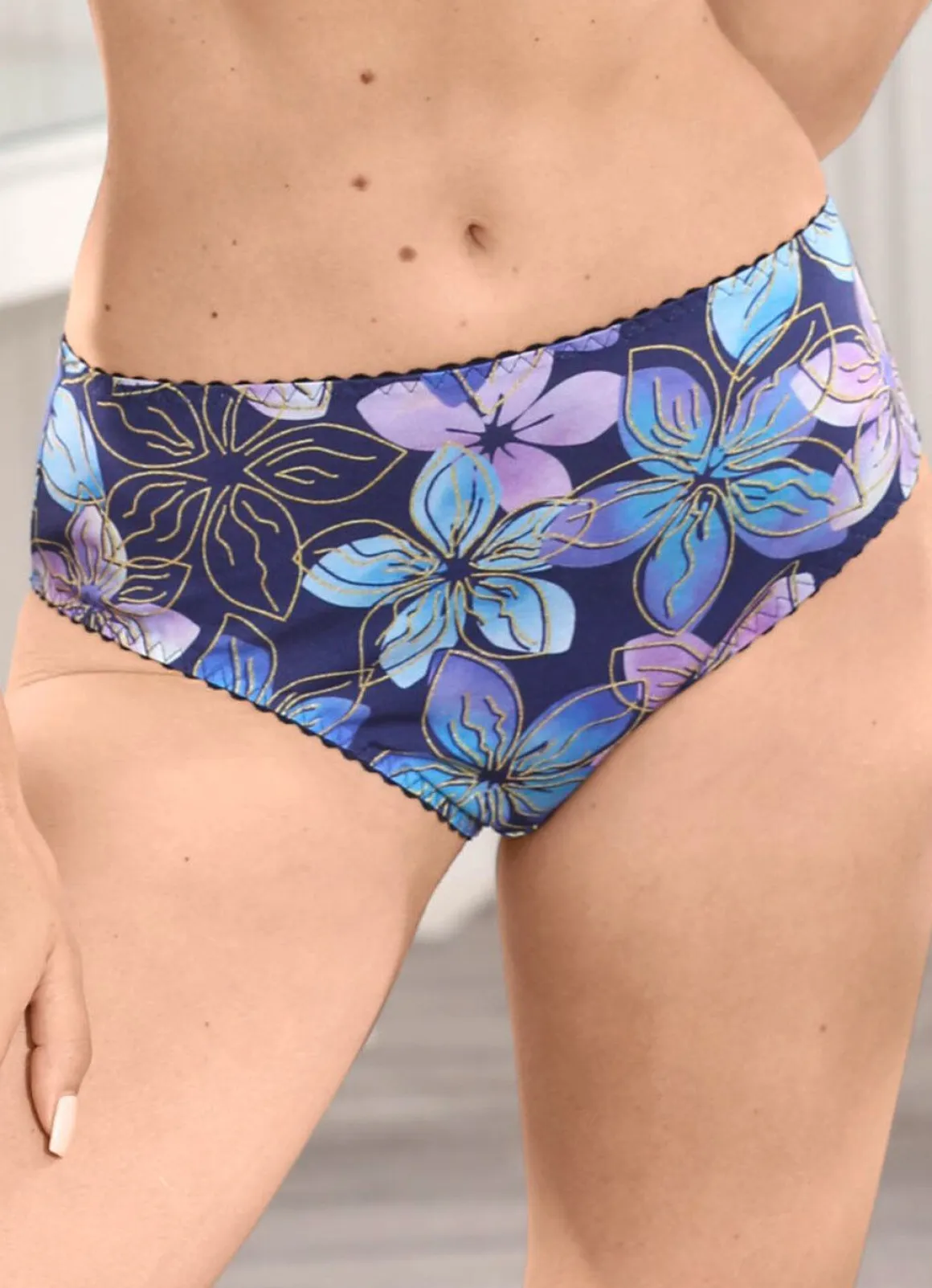 Zweierpack Slips mit farbharmonischem Floraldessin