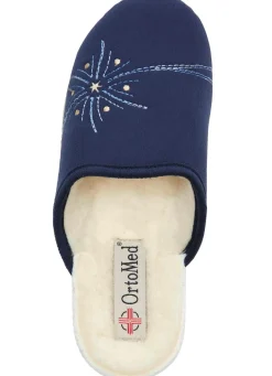 Zweierpack, warme Damen-Hausschuhe, Weite H, mit Wolle